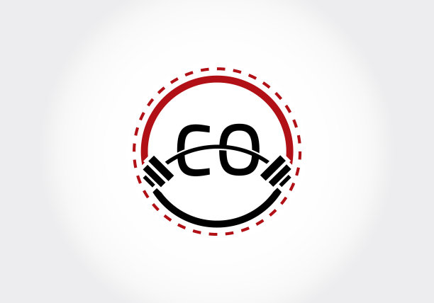 CO字母与杠铃logo图片下载