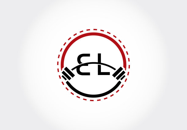字母EL与杠铃组合logo图片下载