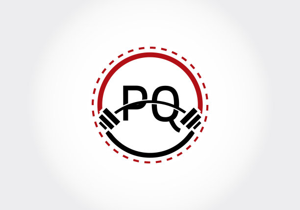 字母PQ杠铃健身设计图片下载