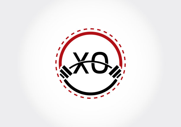 XO字母与杠铃logo设计图片下载