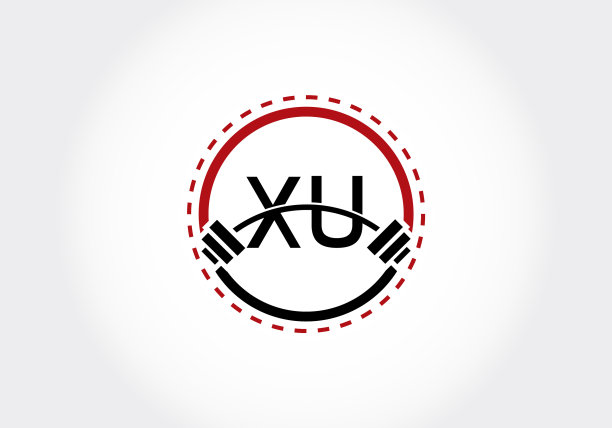 字母XU杠铃logo设计图片下载