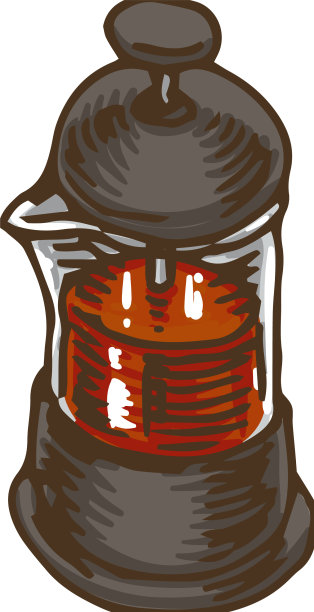 带咖啡或茶的法式压壶图片下载