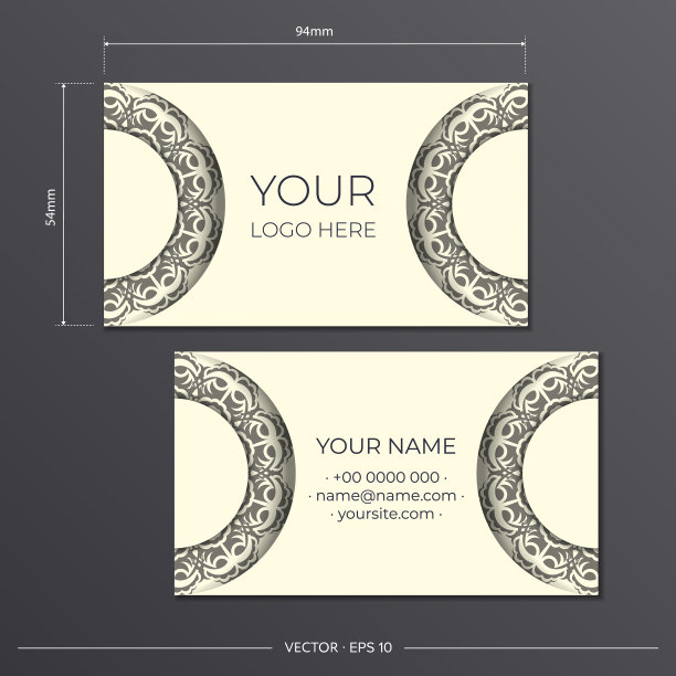 淡米色的名片搭配华丽图片下载