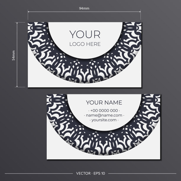 白色的名片搭配华丽的黑色图片下载