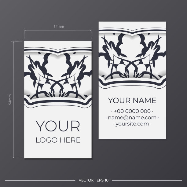 白色的名片搭配华丽的黑色图片下载