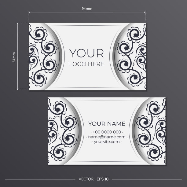 准备黑白相间的名片图片下载