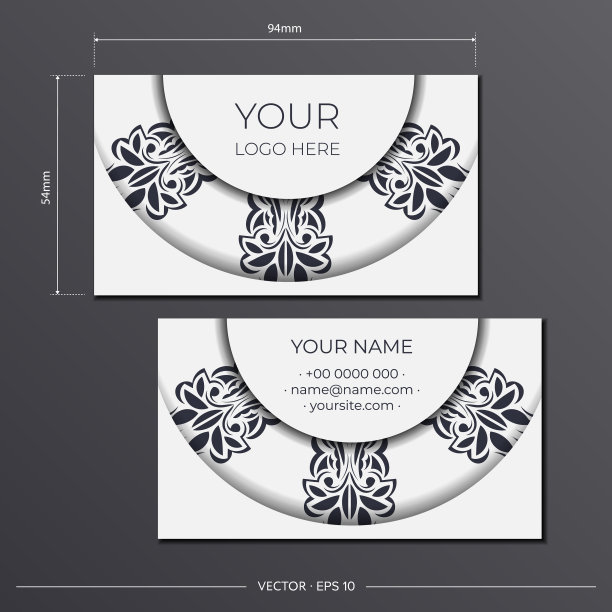 准备黑白相间的名片图片下载