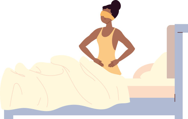 女人在床上醒来图片下载