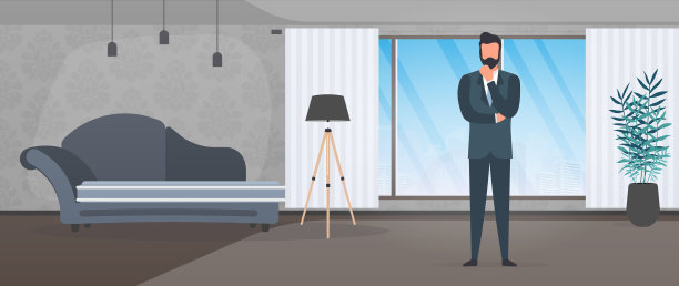 一个穿着西装的商人正坐在图片下载