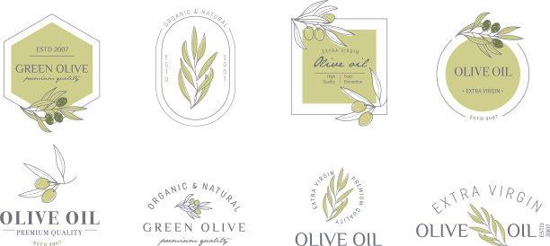 为橄榄油肥皂设置标签、邮票和标签图片下载