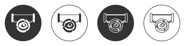 黑色双手锯和原木图标隔离上图片下载