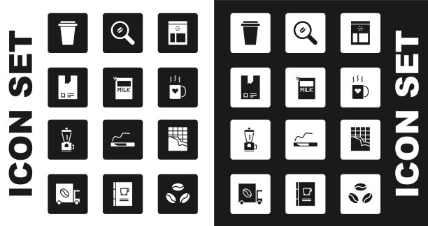 套袋咖啡豆，纸包牛奶图片下载