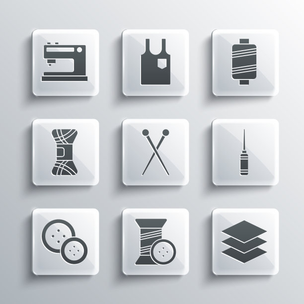 设置缝纫线和扣层衣服图片下载