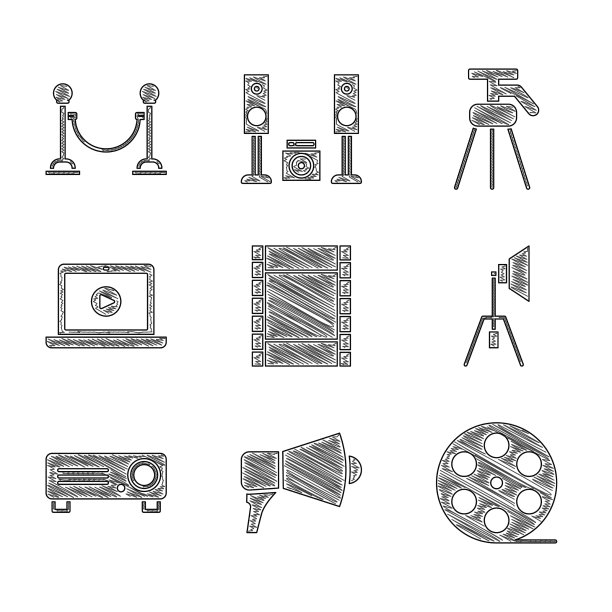 设置播放视频扩音器电影卷轴电影图片下载