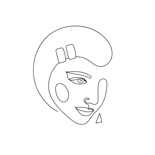 极简风格的肖像线条连续图片下载