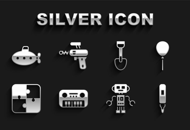 用彩带标记笔设置玩具钢琴气球图片下载