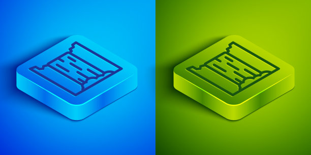 等距线瀑布图标孤立在蓝色和图片下载