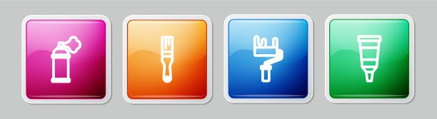 设线漆喷可刷辊和管图片下载