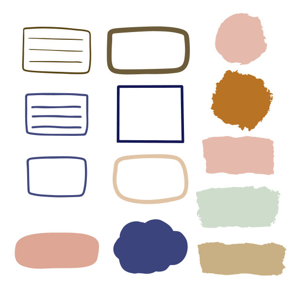 设置彩色笔触和手绘框架图片下载