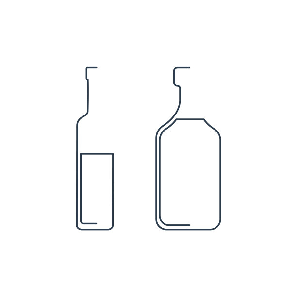 酒瓶连续行伏特加和朗姆酒直线图片下载