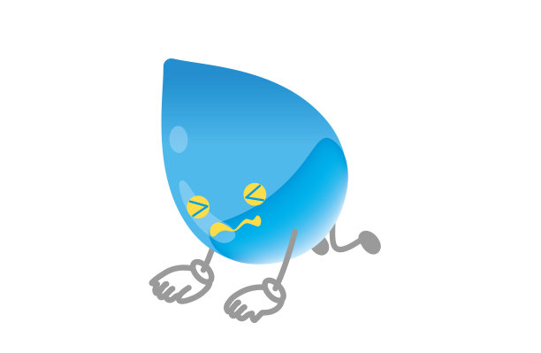 可爱的水角色矢量插图(姿势下降)图片下载