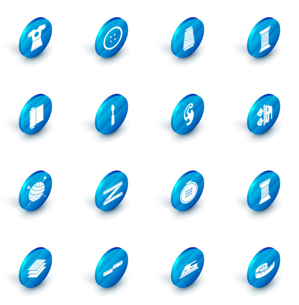 设置衣服线轴的缝纫按钮图片下载