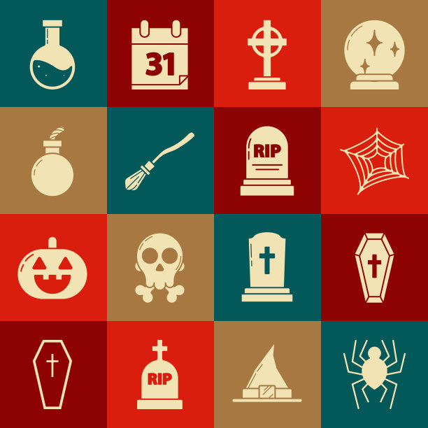 用基督教十字网放置蜘蛛棺材图片下载