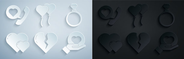 设置破碎的心或离婚的结婚戒指的心图片下载