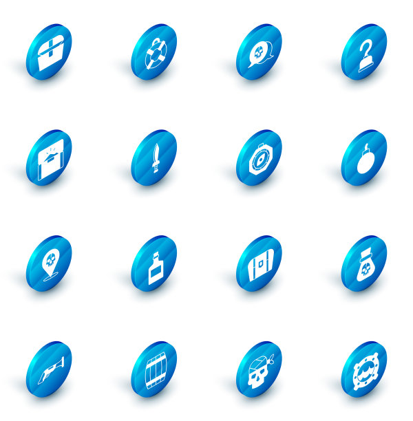 套救生圈骷髅海盗钩古董宝图片下载