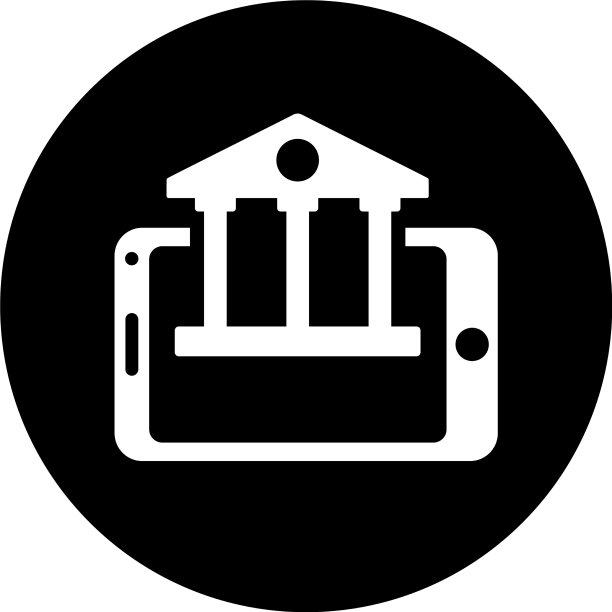 手机银行在线图标黑色图形图片下载