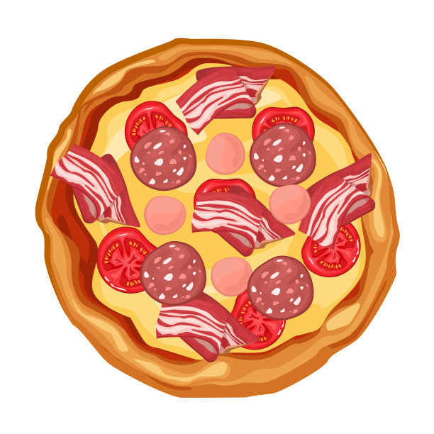热多汁的披萨肉孤立图片下载
