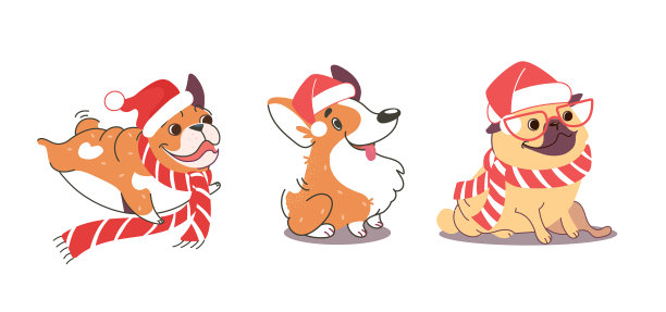 搞笑的狗在圣诞节哈巴狗图片下载