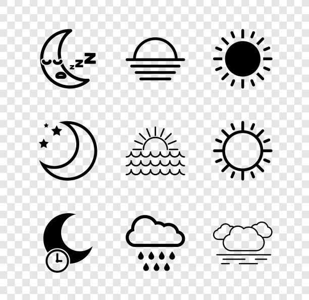 落月图标日落睡月云伴图片下载