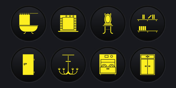 设置闭门书架与书籍吊灯图片下载