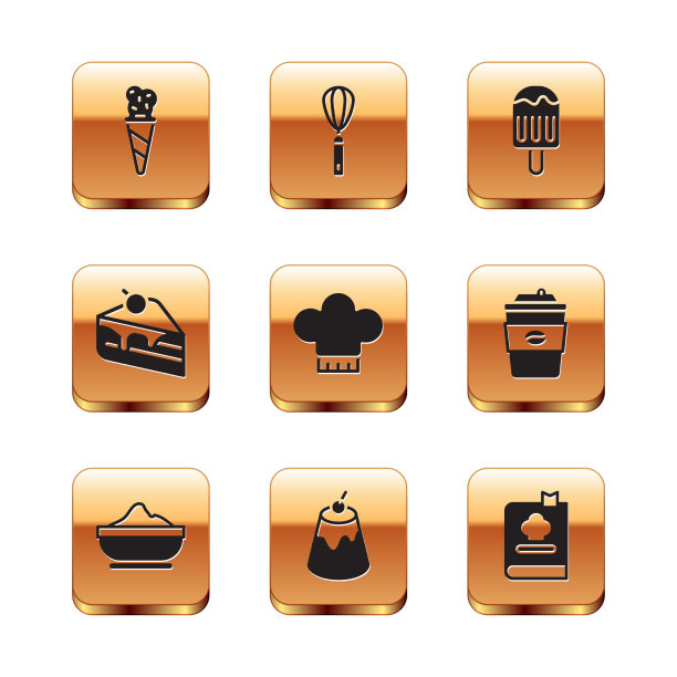 将冰淇淋放入华夫饼蛋筒面粉碗布丁中图片下载