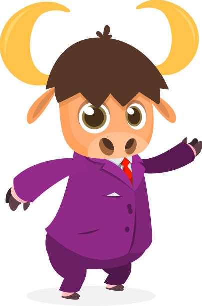 卡通滑稽微笑的公牛穿着弓形虫或图片下载