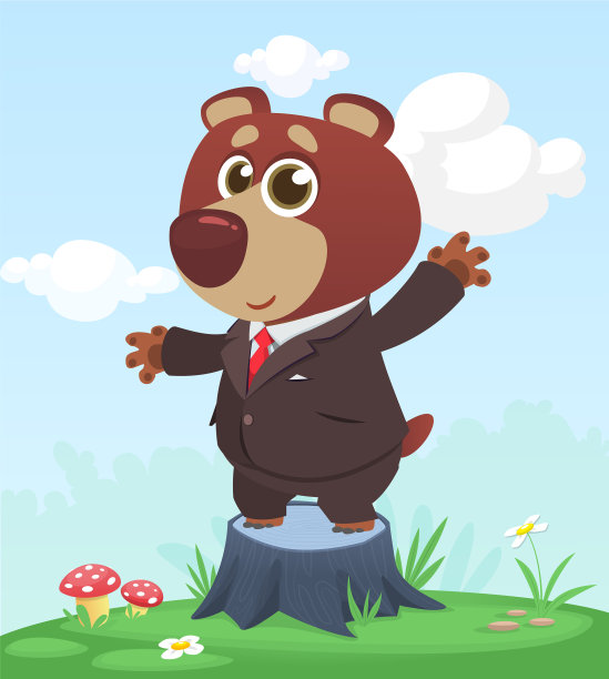 卡通搞笑，快乐的狐狸站在上面图片下载