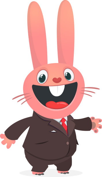 卡通滑稽微笑的兔子，兔子穿着弓形鞋图片下载