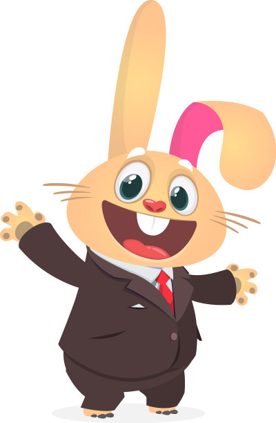 卡通滑稽微笑的兔子，兔子穿着弓形鞋图片下载