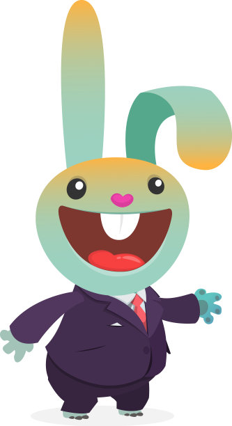 卡通滑稽微笑的兔子，兔子穿着弓形鞋图片下载