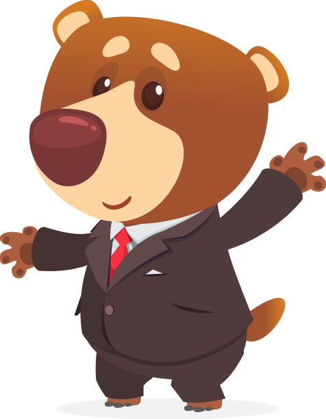 卡通有趣的灰熊穿着弓形虫或图片下载