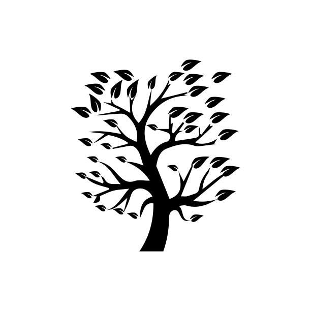 树图标，自然标志孤立在白色背景。图片下载