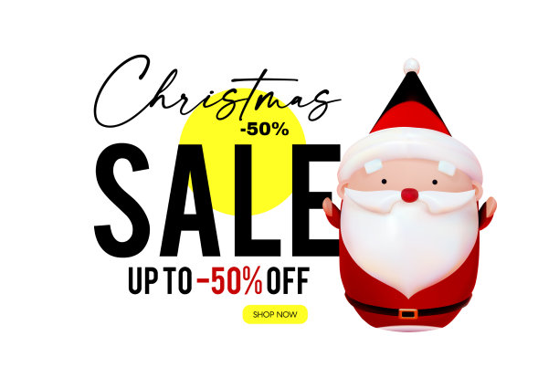 圣诞销售设计与圣诞老人酷图片下载