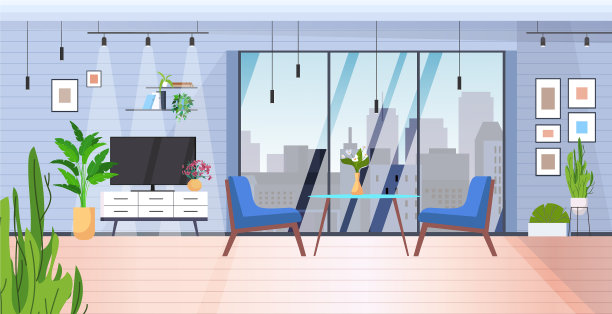 客厅室内现代家庭公寓图片下载