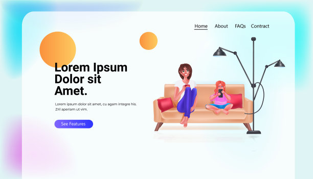 带着小女孩用智能手机社交的女人图片下载