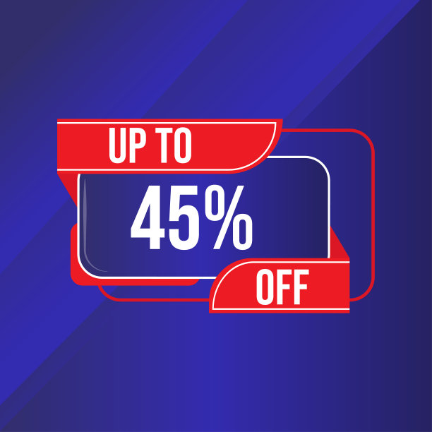 高达45%的蓝色折扣销售矢量设计图片下载