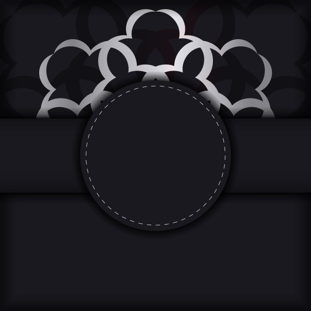 带有印度装饰的黑色明信片图片下载