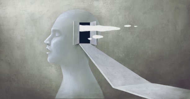 概念艺术，大脑和心理的概念，超现实主义绘画，概念插图，肖像图片下载