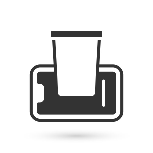 灰色食品订购在移动图标隔离在白色背景。通过移动电话订购。餐厅外卖概念。向量图片下载