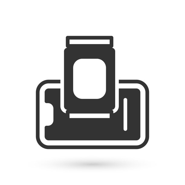 灰色食品订购在移动图标隔离在白色背景。通过移动电话订购。餐厅外卖概念。向量图片下载